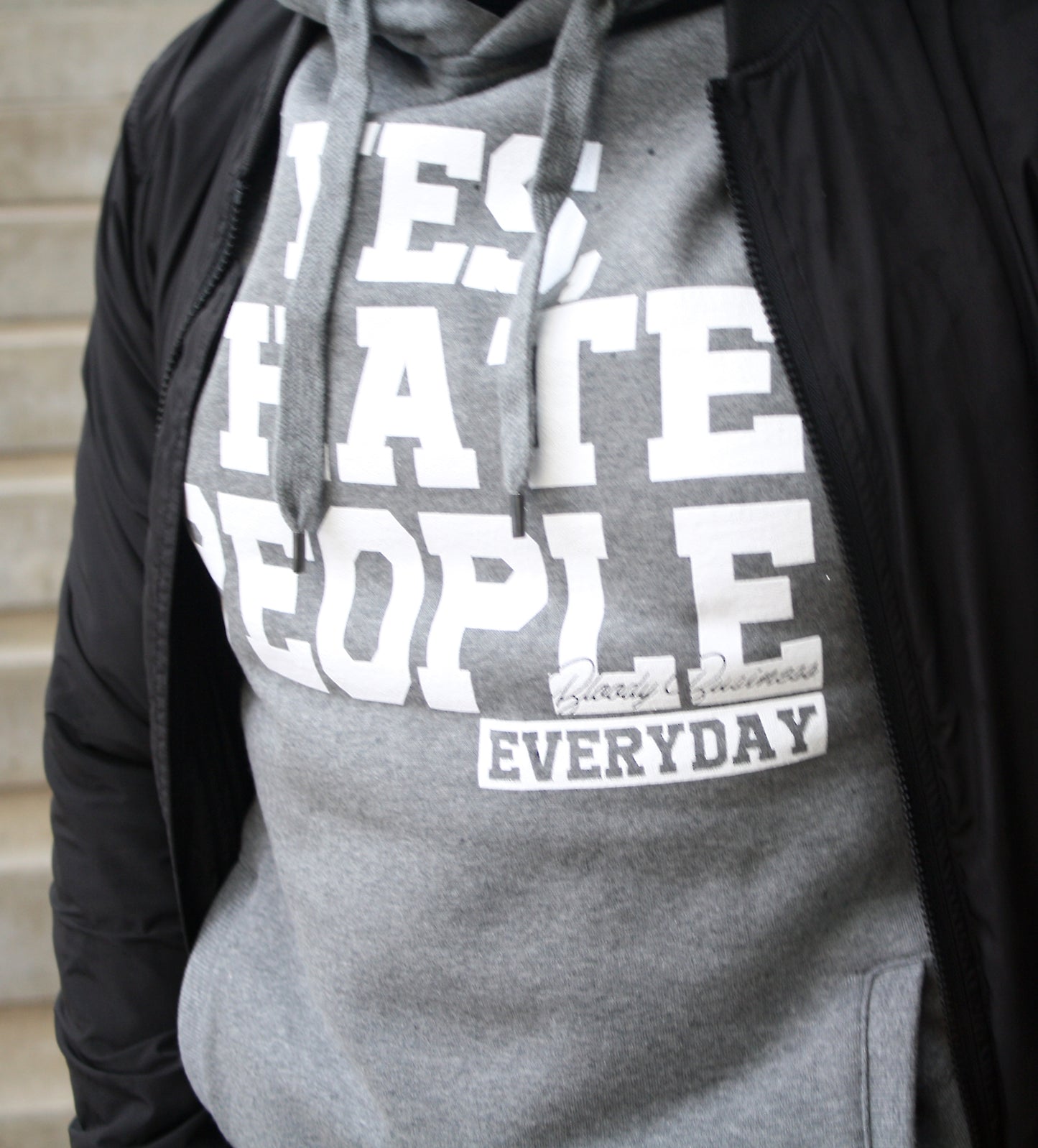 Yes I Hate People Hoodie grau
