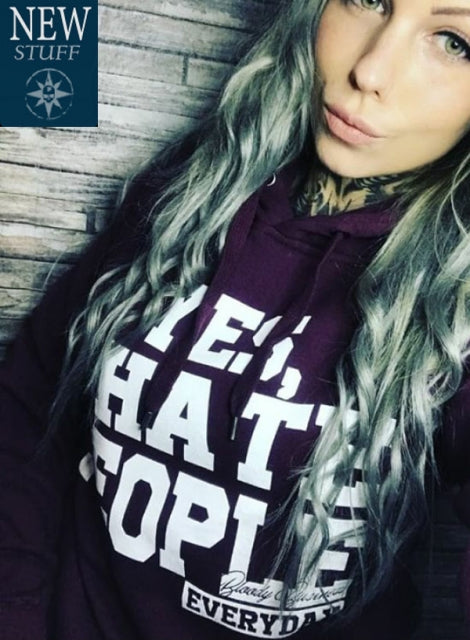 Yes I Hate People Hoodie burgundy
